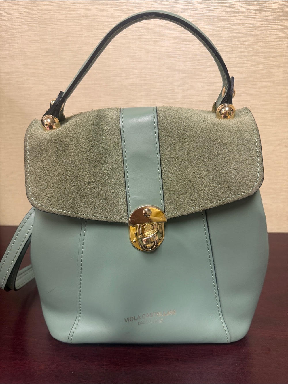 Viola Small Top-Handle Satchel in Sage Green